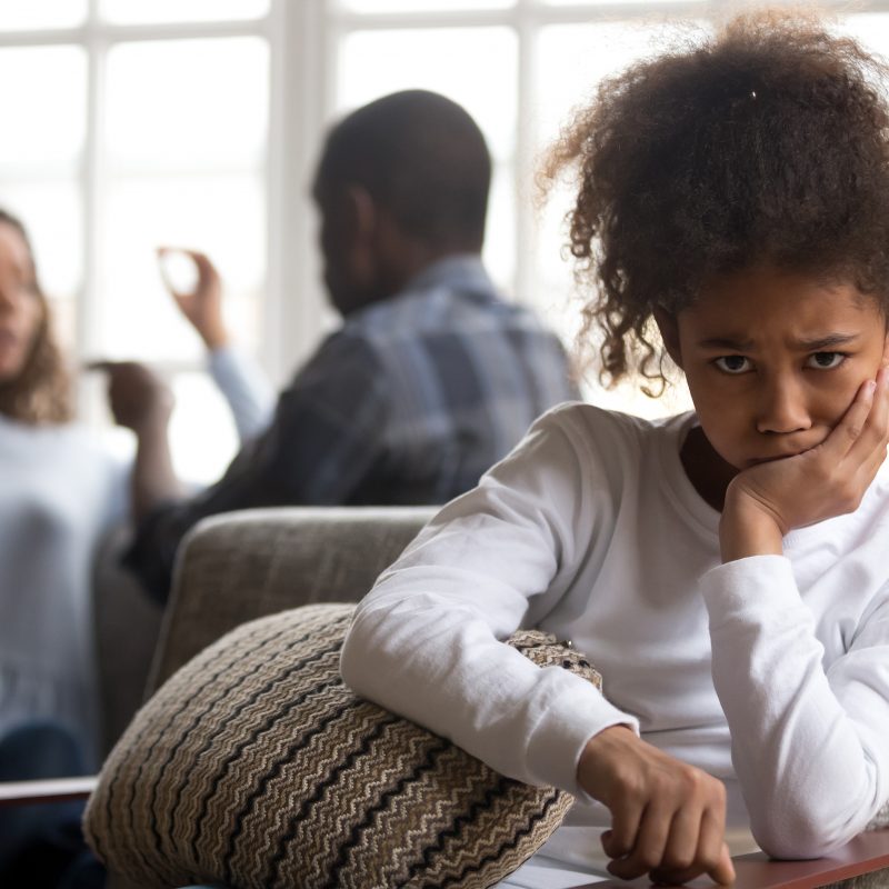 Family discussing child arrangement order with a solicitor