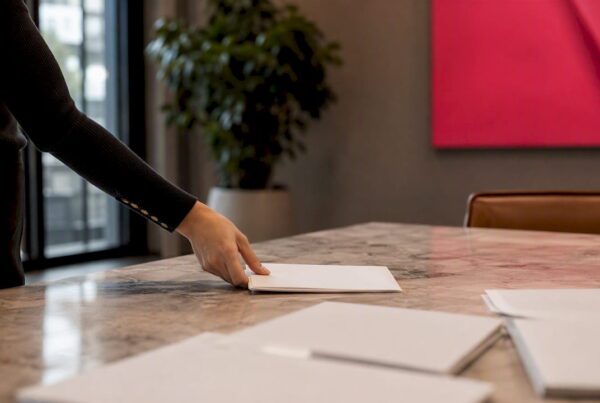 Close-up of employment contract and letter in UK office