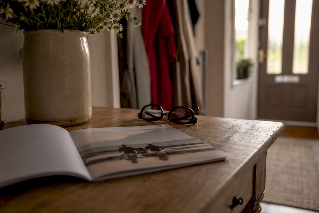 Pension document on UK home hall table
